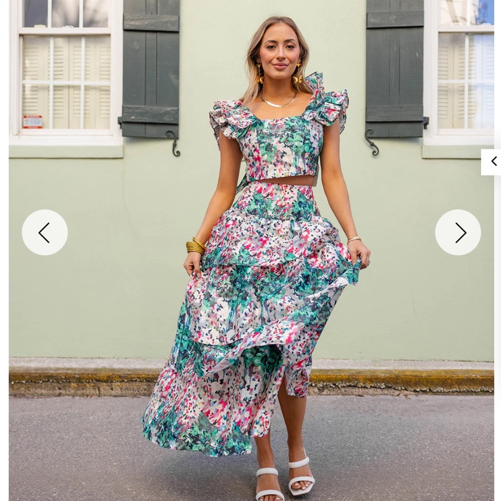 Gorgeous two piece set - formal, derby, gala, prom! Dress / Skirt crop set